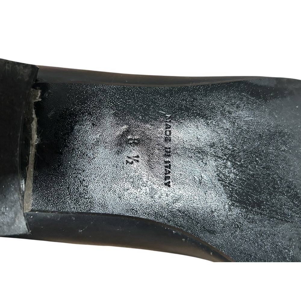 Black Pointed-Toe Leather Flats - Women's Slip-On Loafers - Picture 7 of 8